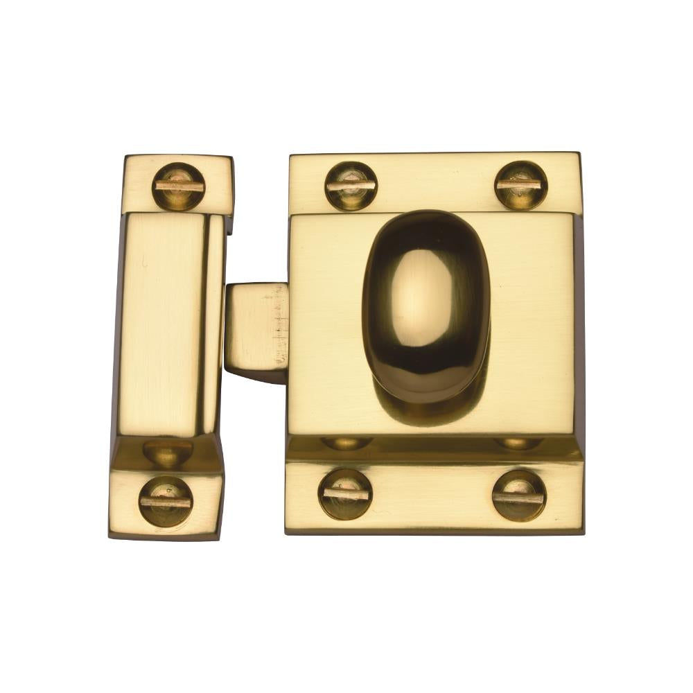 Ashley Norton MT1112-000 Oval Knob Cabinet Latch in Unlacquered Brass