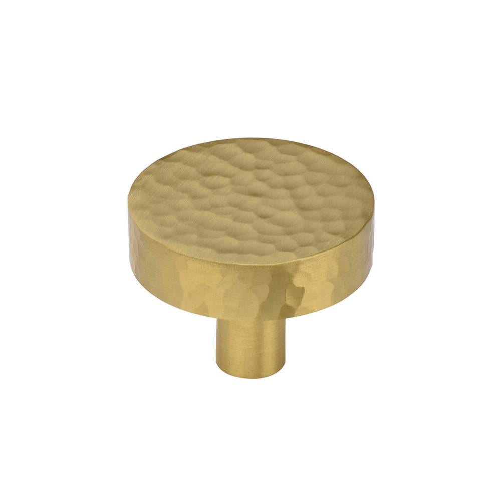 Ashley Norton MK3880 Hammered Disc Knob in Satin Brass