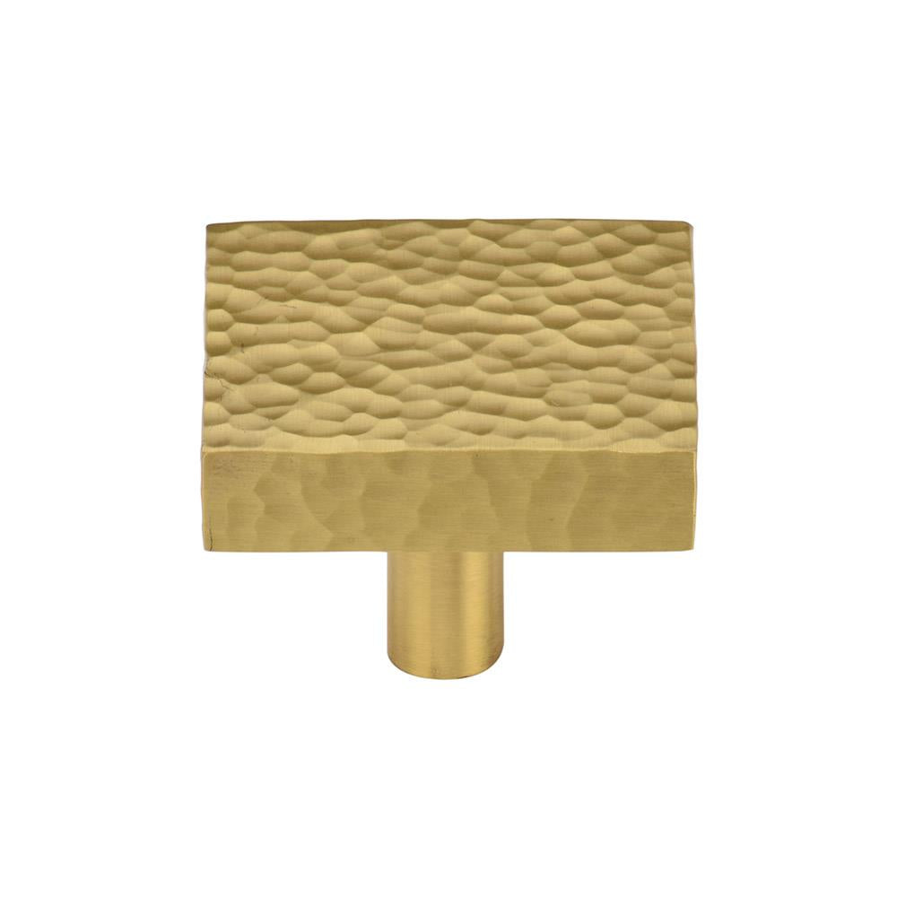 Ashley Norton MK3685 Hammered Square Knob in Satin Brass