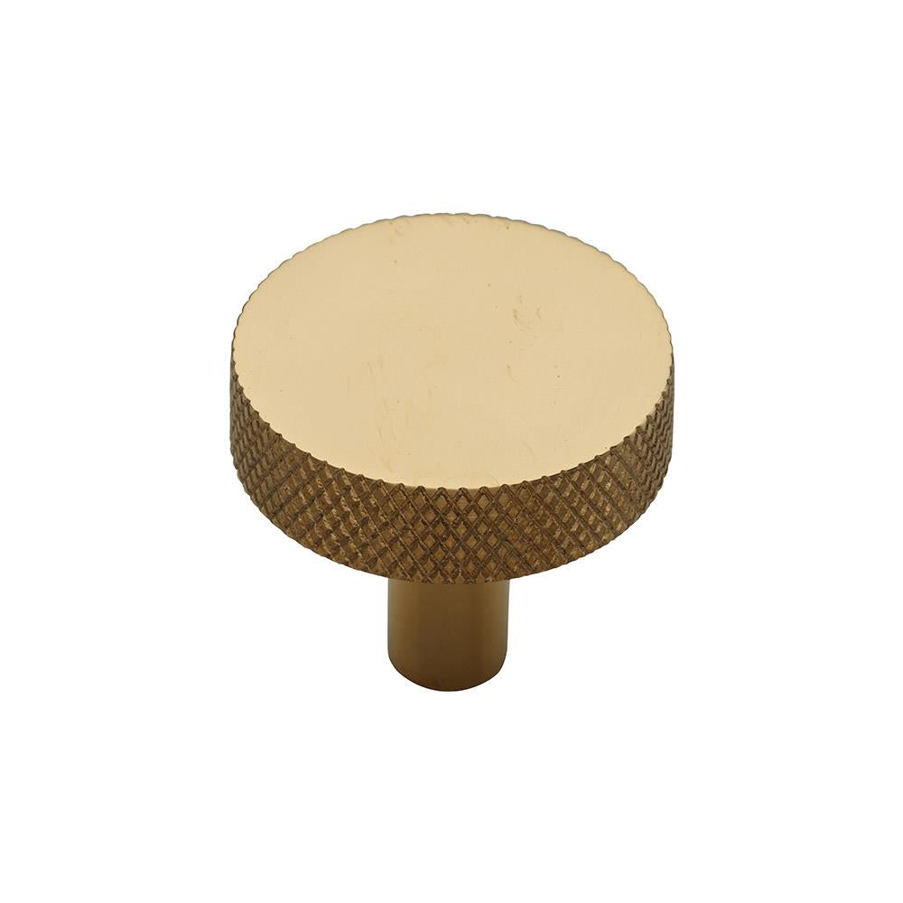 Ashley Norton MT3884 Knurled Helios Cabinet Knob in Unlacquered Brass