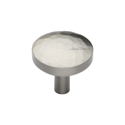 Ashley Norton MT3877 Tayo Hammered Cabinet Knob in Satin Nickel