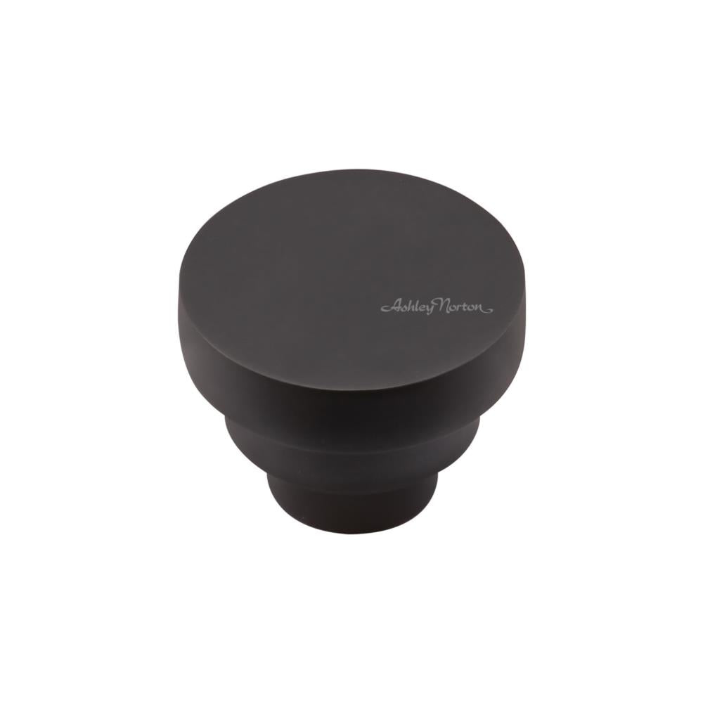 Ashley Norton MT3624 Round Stepped Knob in Flat Black