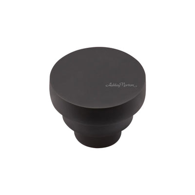 Ashley Norton MT3624 Round Stepped Knob in Flat Black