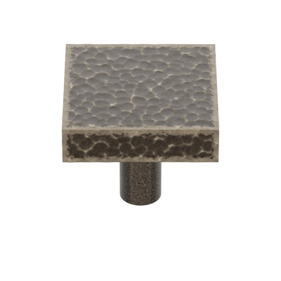 Ashley Norton H3897 Hammered Square Knob in Medium White Bronze