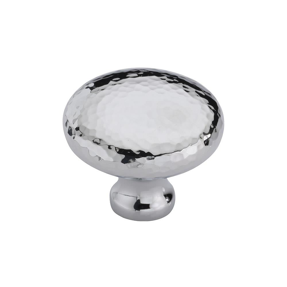 Ashley Norton MK0117 Hammered Round Cabinet Knob in Polished Nickel
