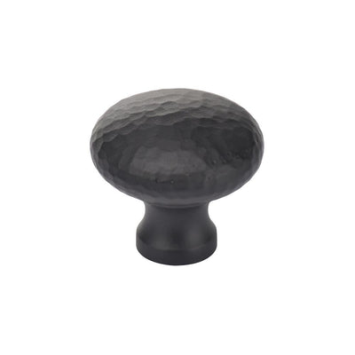 Ashley Norton MK0117 Hammered Round Cabinet Knob in Flat Black