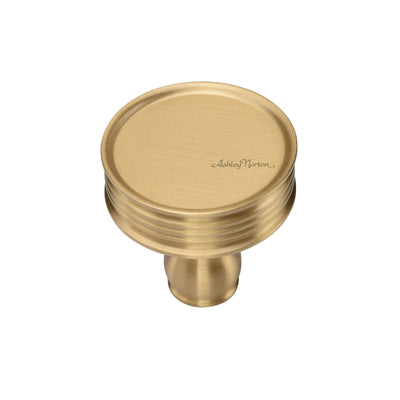 Ashley Norton MT4547 Ridged Knob in Satin Brass