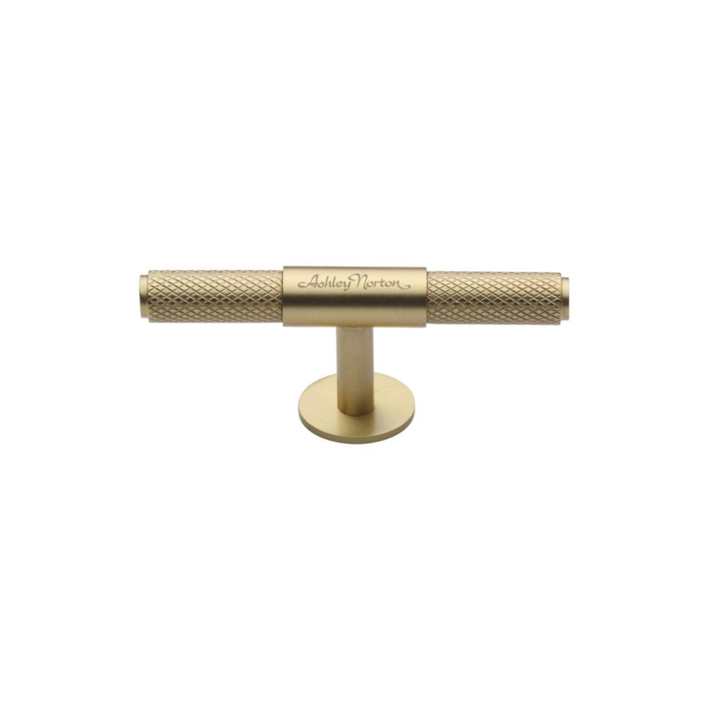 Ashley Norton MT4463 Knurled T-Pull Cabinet Knob in Satin Brass