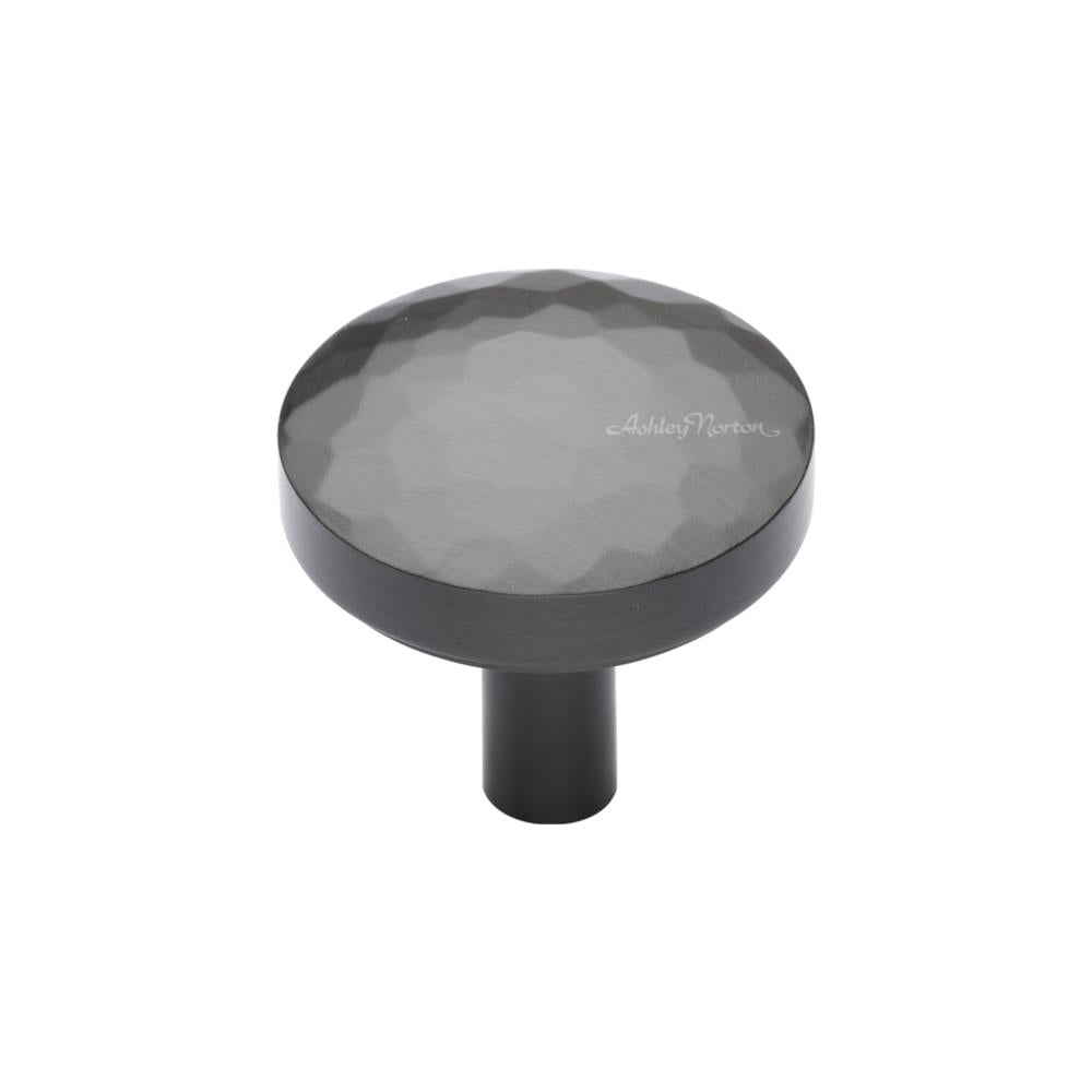 Ashley Norton MT3877 Tayo Hammered Cabinet Knob in Flat Black