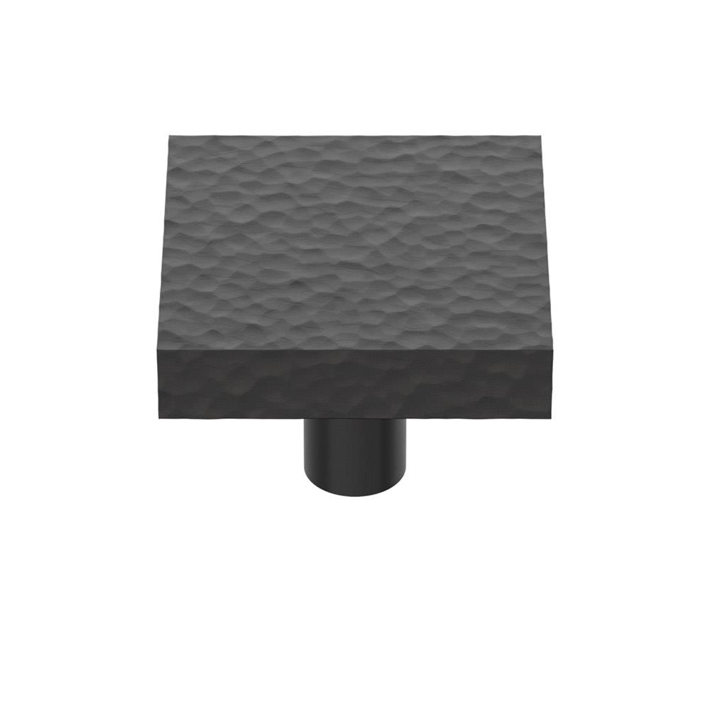 Ashley Norton H3897 Hammered Square Knob in Matte Black