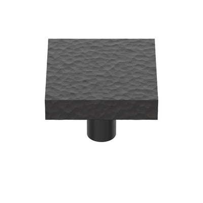 Ashley Norton H3897 Hammered Square Knob in Matte Black