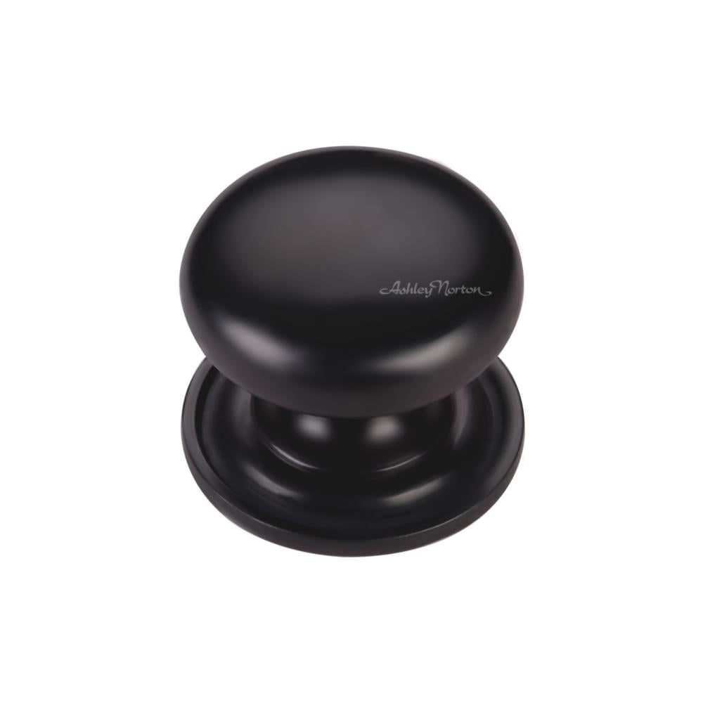Ashley Norton MT0113 Round Knob on Rose in Flat Black