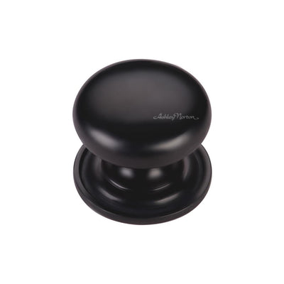 Ashley Norton MT0113 Round Knob on Rose in Flat Black