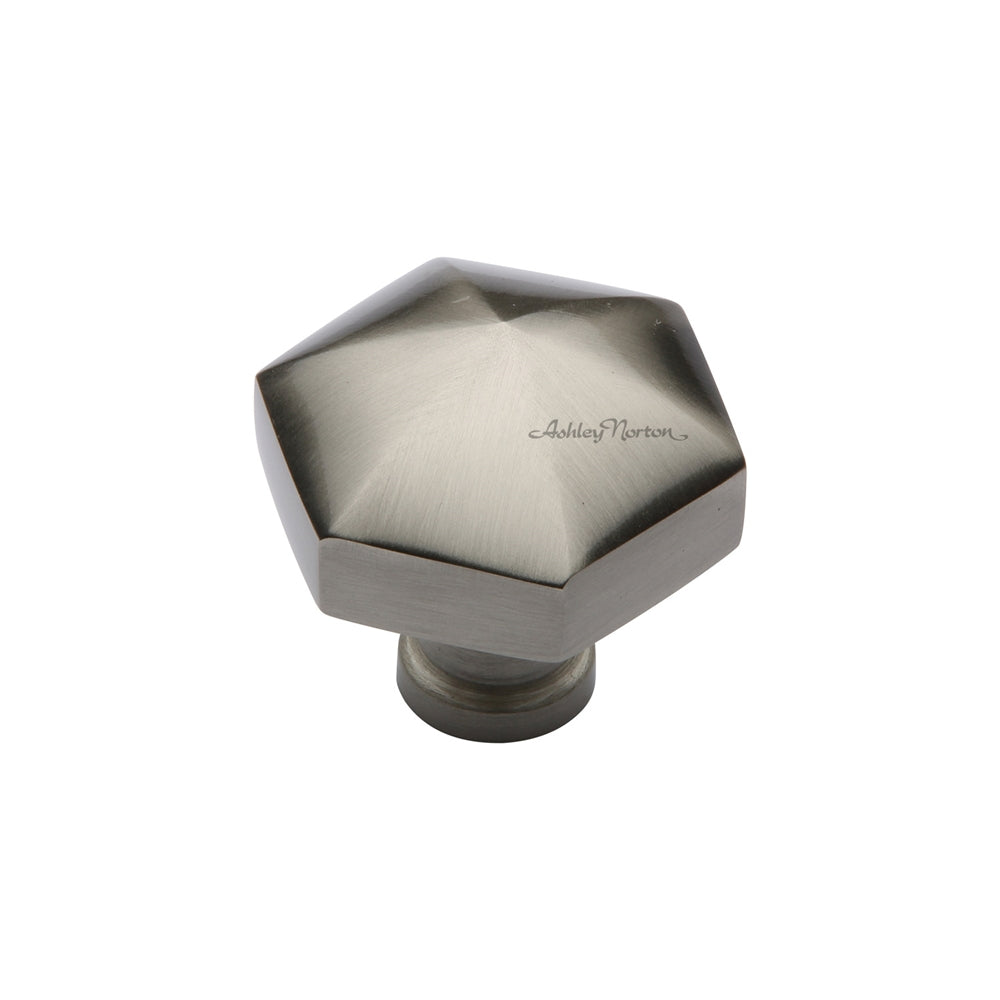 Ashley Norton MT2238 Hex Knob in Satin Nickel