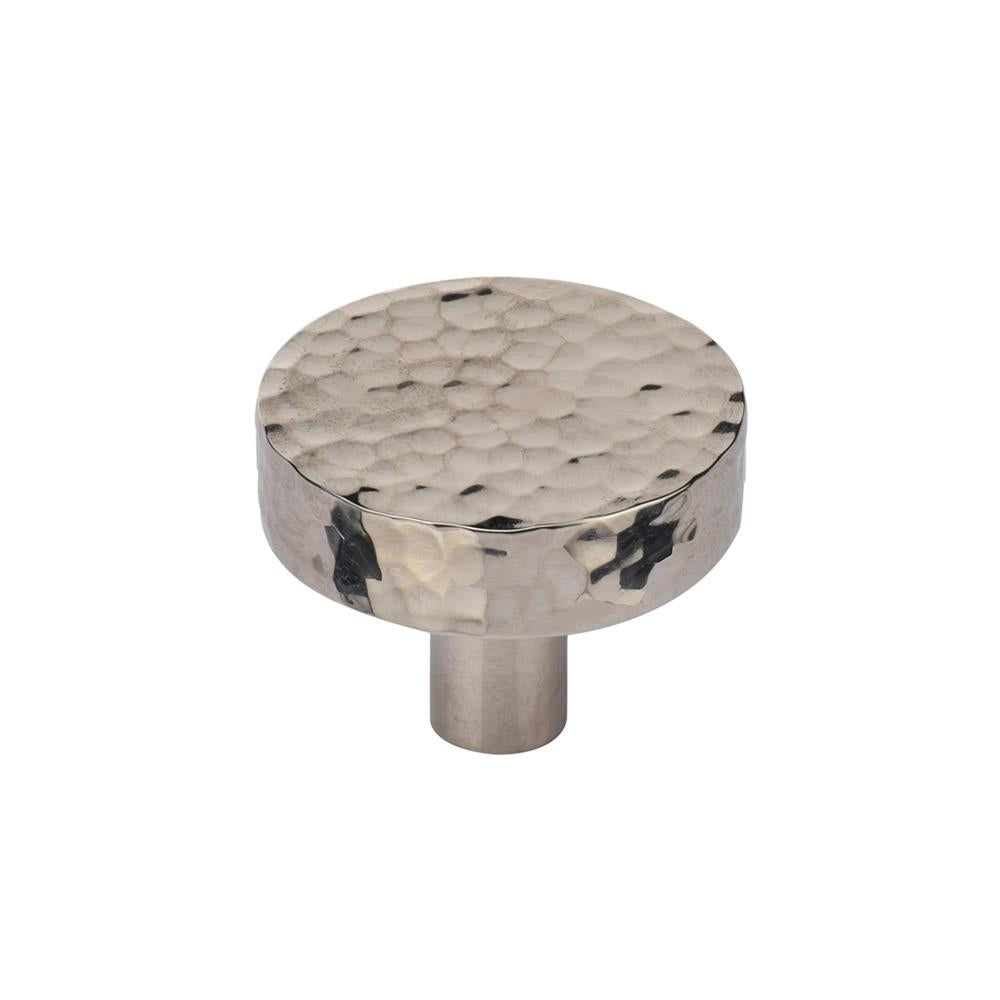 Ashley Norton MK3880 Hammered Disc Knob in Polished Nickel