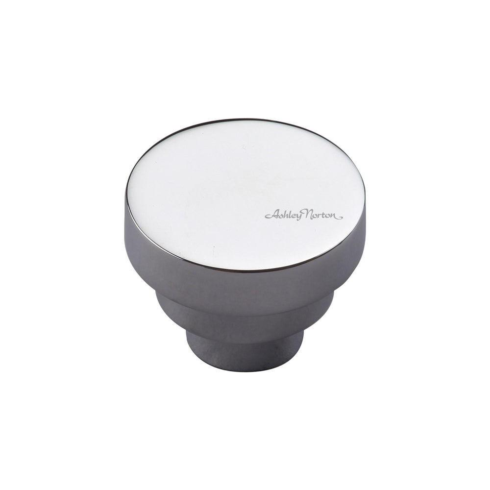 Ashley Norton MT3624 Round Stepped Knob in Polished Chrome