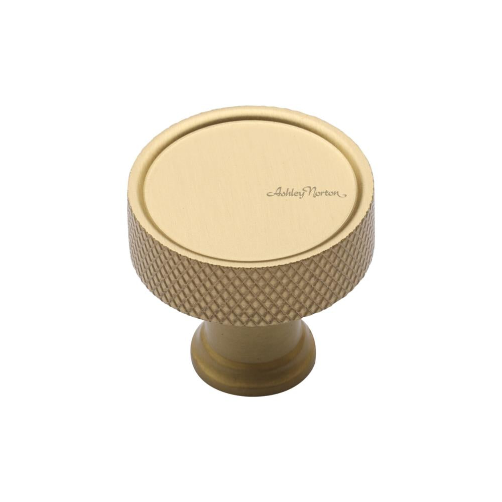 Ashley Norton MT4648 Blackburn Knurled Cabinet Knob in Satin Brass