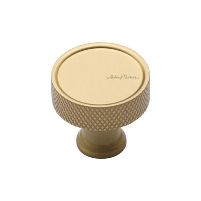 Ashley Norton MT4648 Blackburn Knurled Cabinet Knob in Satin Brass