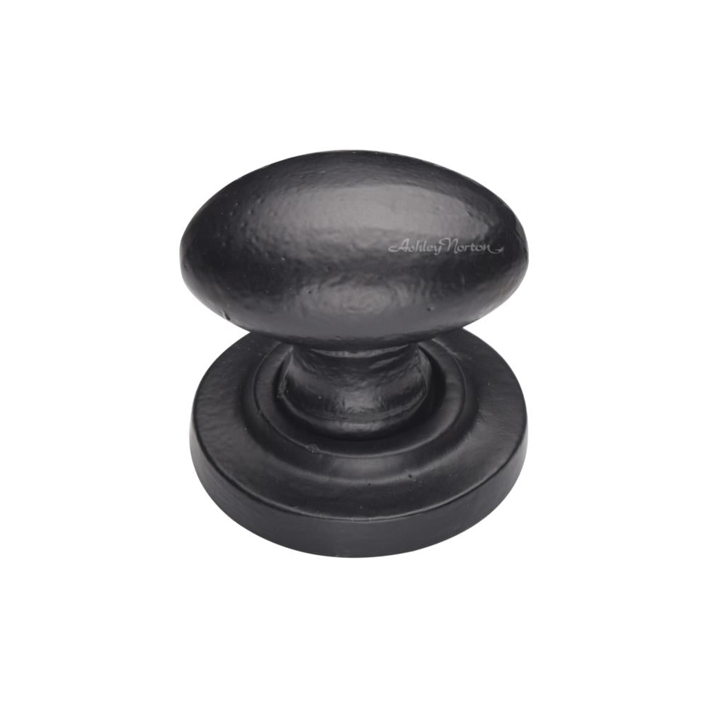Ashley Norton 114 Egg Knob on Rose in Matte Black