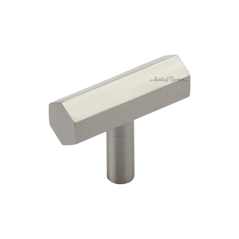 Ashley Norton MT4423 Hex T-Pull Cabinet Knob in Satin Nickel