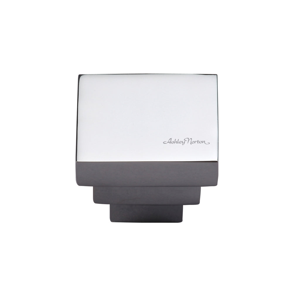 Ashley Norton MT3672 Square Stepped Knob in Polished Chrome