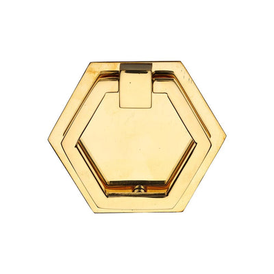 Ashley Norton MT6347 Hex Backplate Drop Pull in Unlacquered Brass