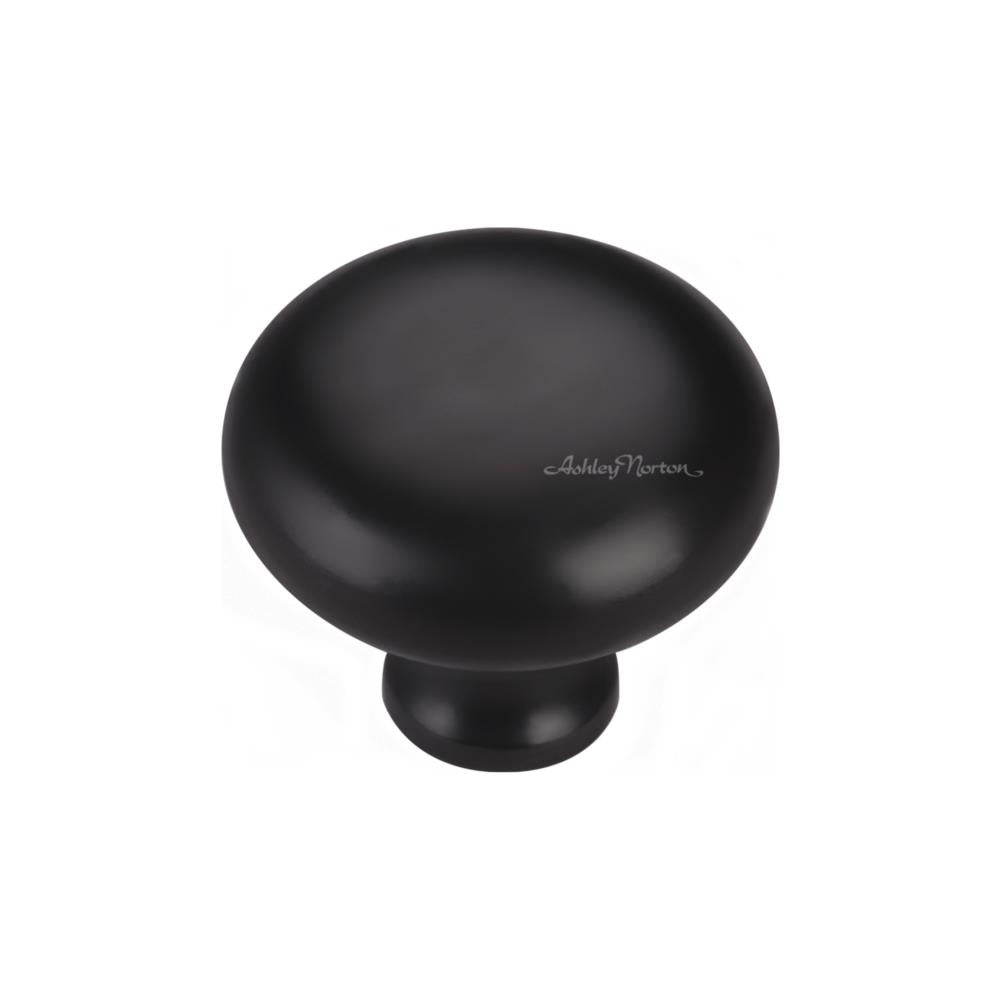 Ashley Norton MT0117 Round Knob in Flat Black