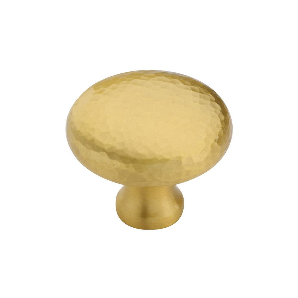 Ashley Norton MK0117 Hammered Round Cabinet Knob in Satin Brass