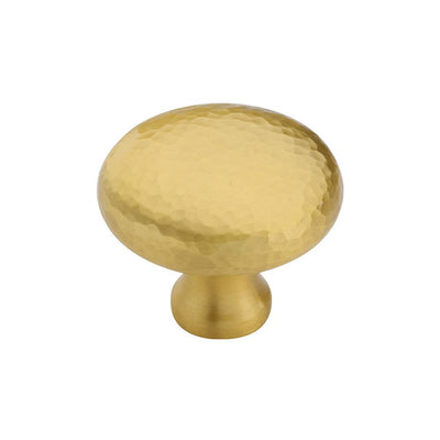 Ashley Norton MK0117 Hammered Round Cabinet Knob in Satin Brass