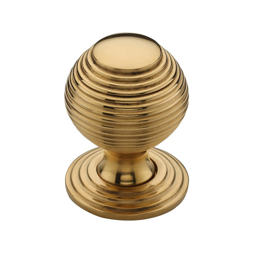 Ashley Norton MT0973 Reeded Cabinet Knob in Unlacquered Brass