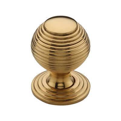 Ashley Norton MT0973 Reeded Cabinet Knob in Unlacquered Brass
