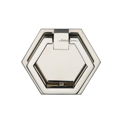 Ashley Norton MT6347 Hex Backplate Drop Pull in Polished Nickel