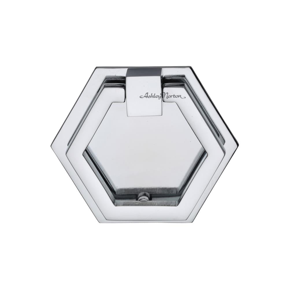 Ashley Norton MT6347 Hex Backplate Drop Pull in Polished Chrome