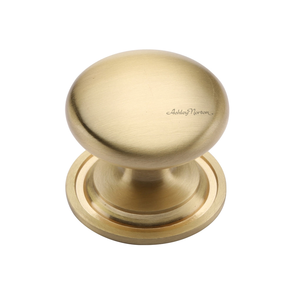 Ashley Norton MT0113 Round Knob on Rose in Satin Brass