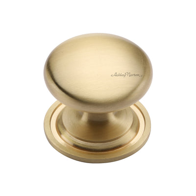 Ashley Norton MT0113 Round Knob on Rose in Satin Brass
