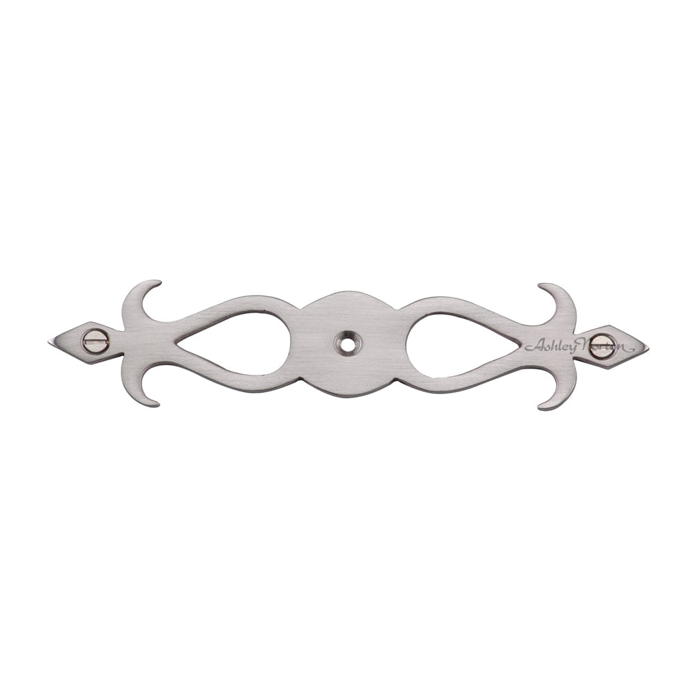 Ashley Norton MT42FL Fleur-de-Lis Backplate in Satin Nickel