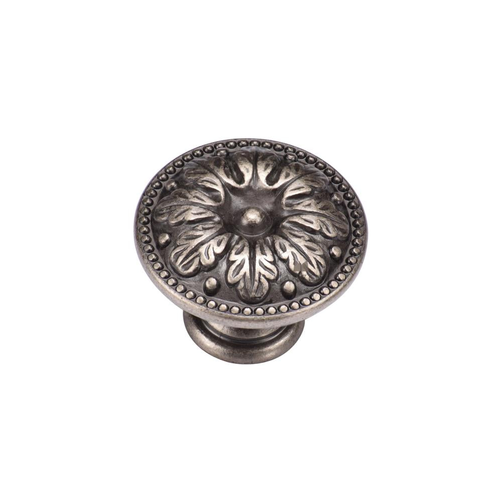 Ashley Norton MB4479 Floral Round Knob in Distressed Pewter
