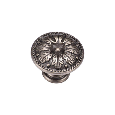 Ashley Norton MB4479 Floral Round Knob in Distressed Pewter
