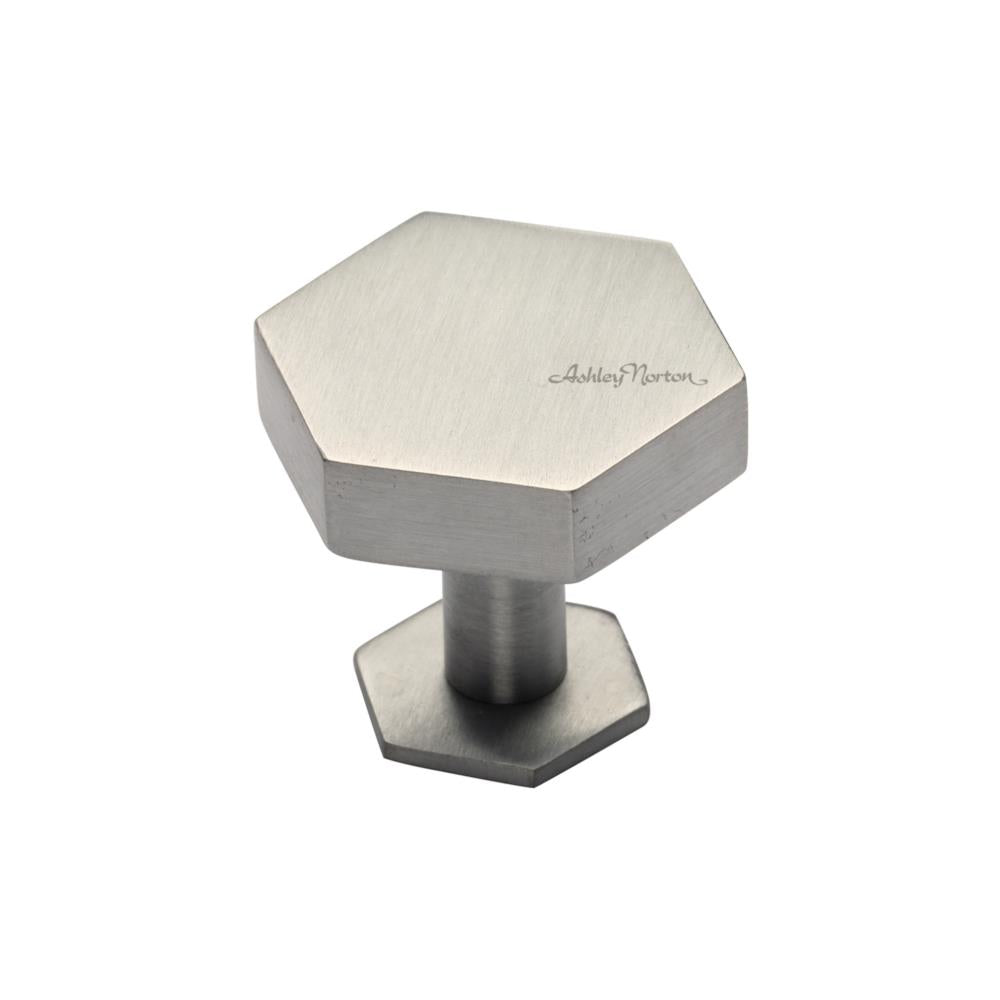 Ashley Norton MT4335 Hex Cabinet Knob in Satin Nickel