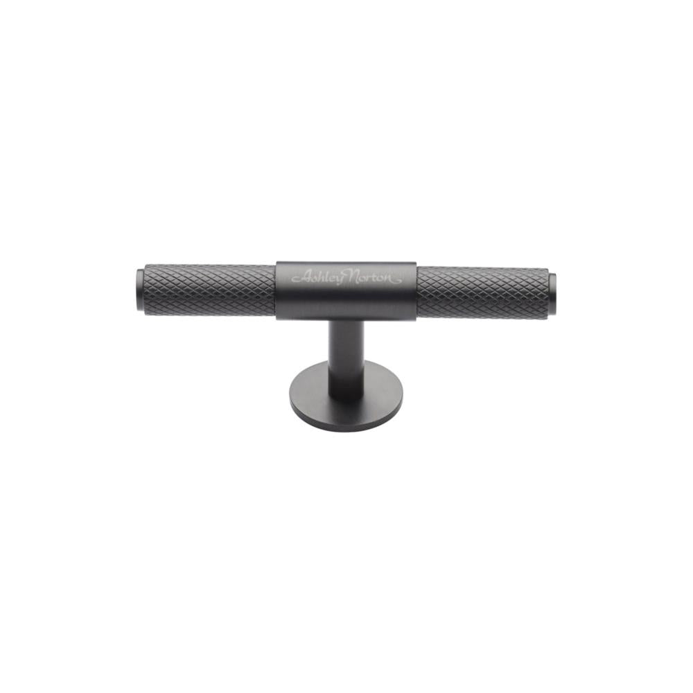 Ashley Norton MT4463 Knurled T-Pull Cabinet Knob in Flat Black