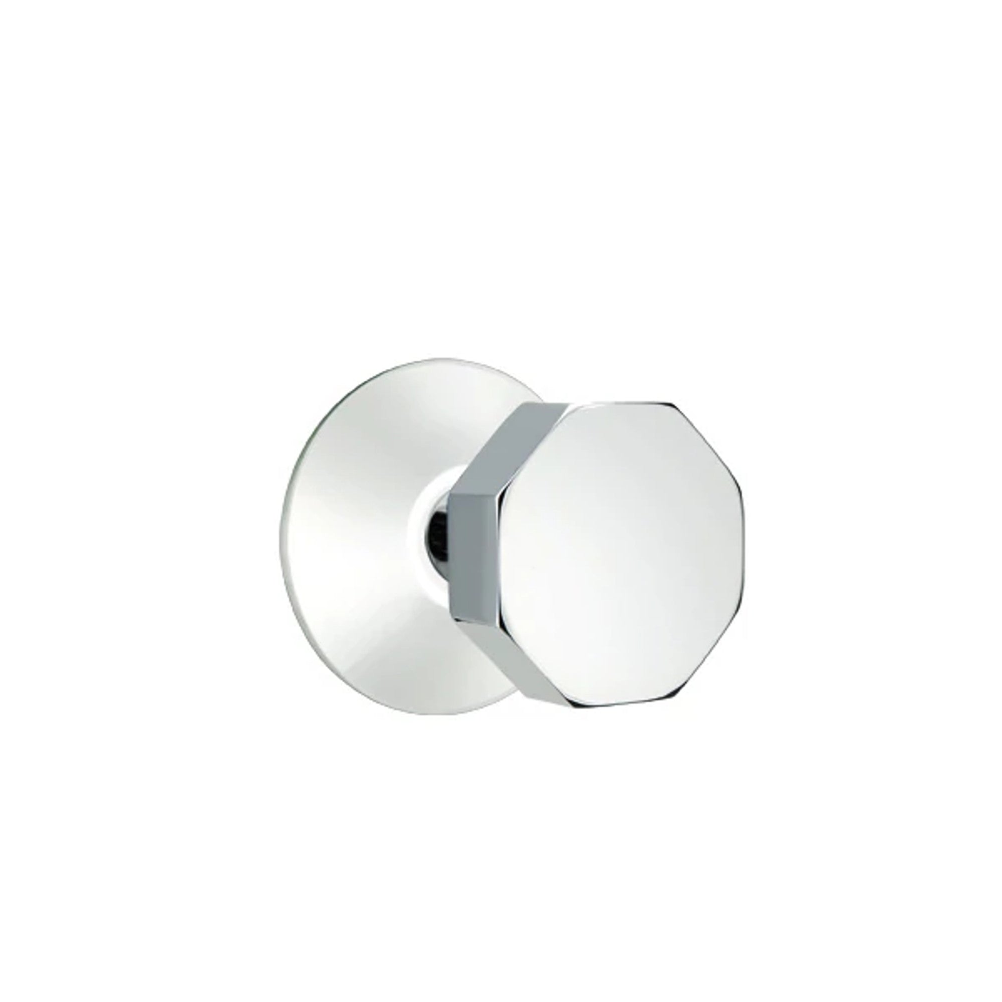 Emtek Octagon Knob with Modern Rosette in Polished Chrome