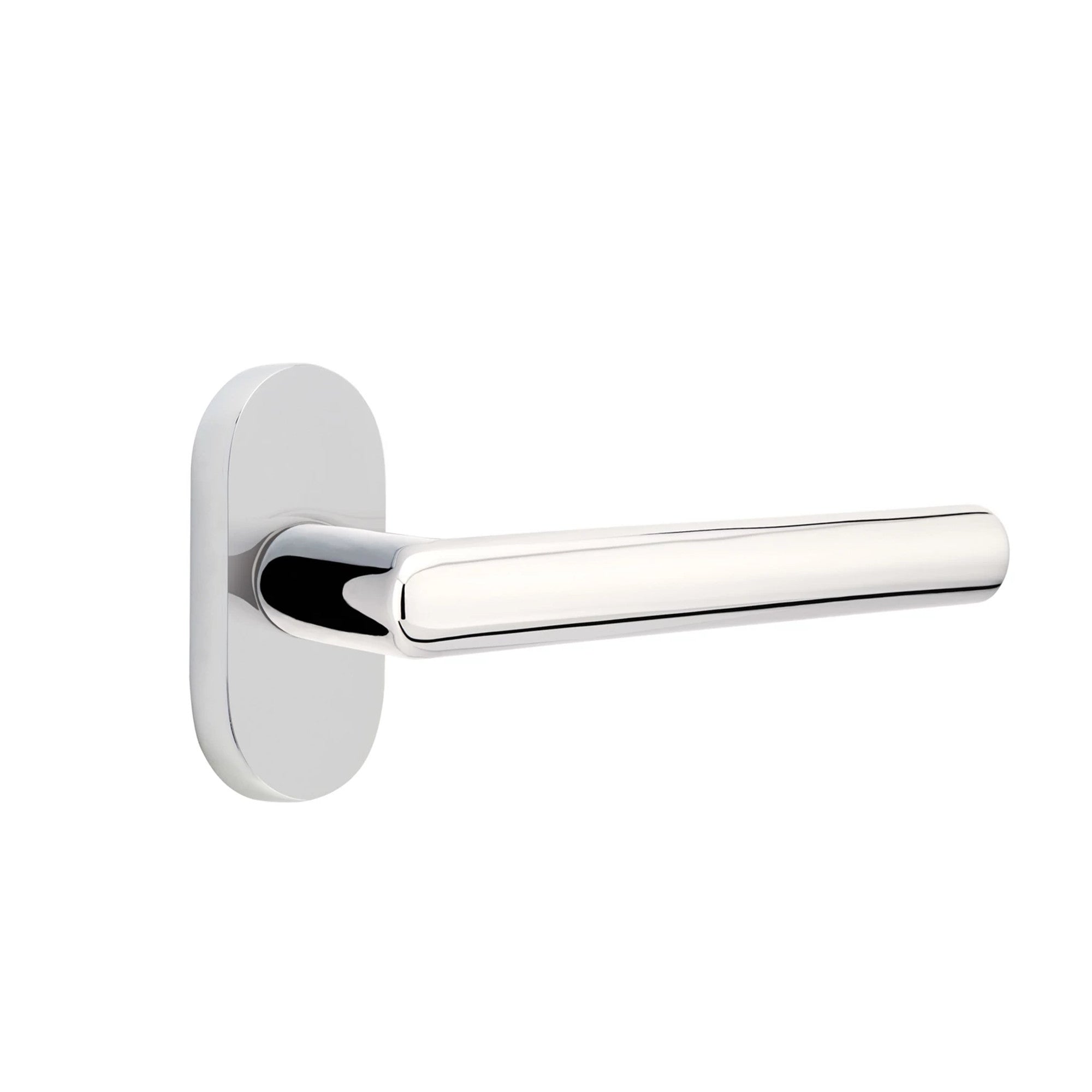 Emtek Stuttgart Lever with Oval Stretto 1-1/2" x 3" in Polished Chrome