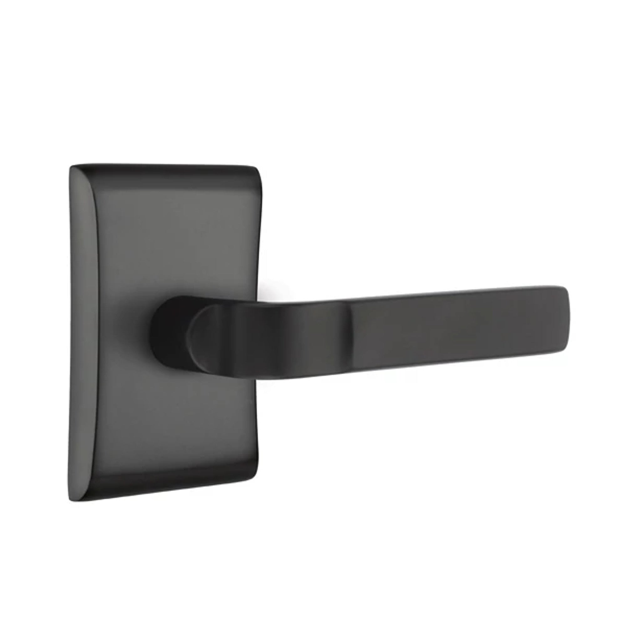 Emtek Aston Lever with Neos Rosette in Flat Black