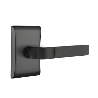 Emtek Aston Lever with Neos Rosette in Flat Black