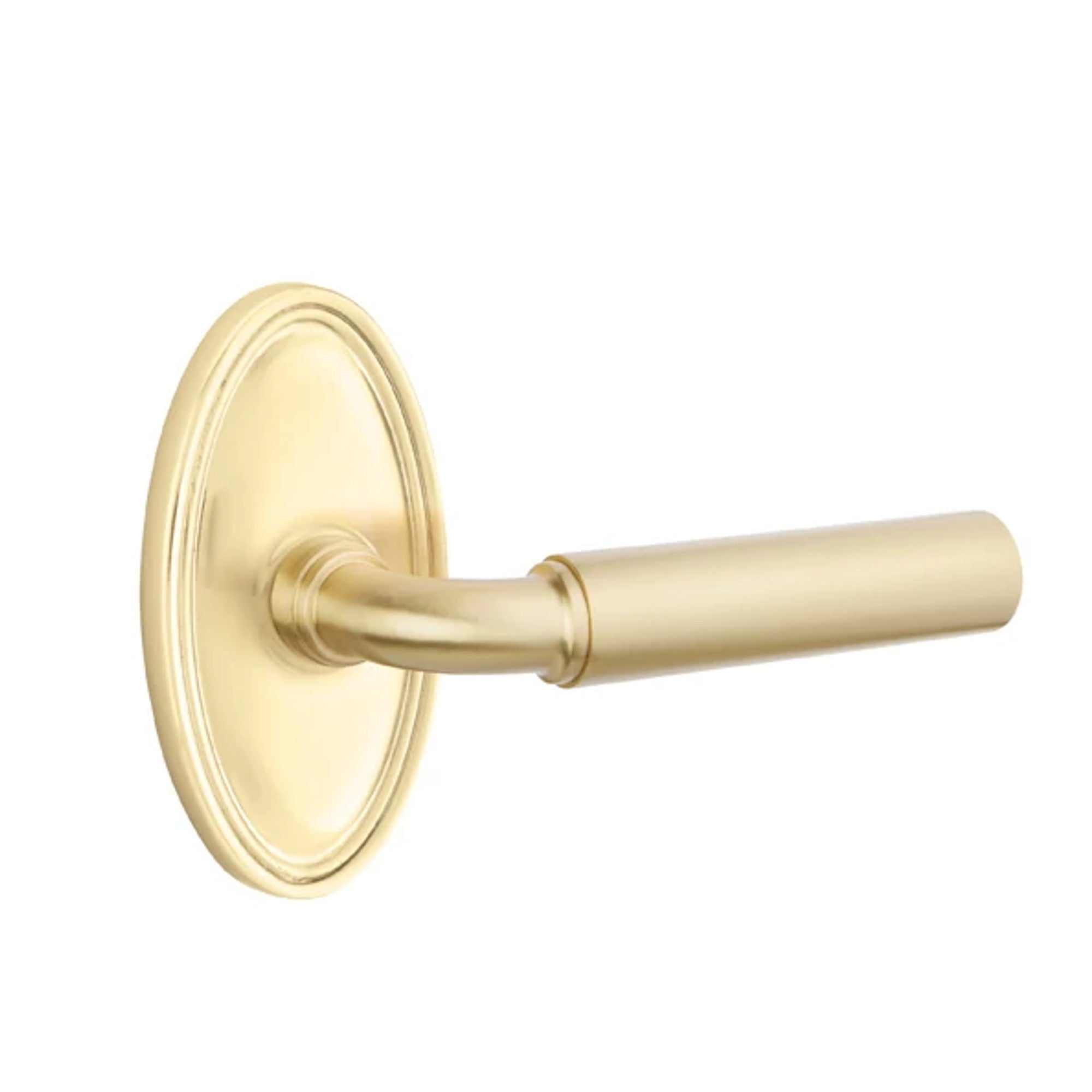 Emtek Manning Lever with Oval Rosette in Satin Brass