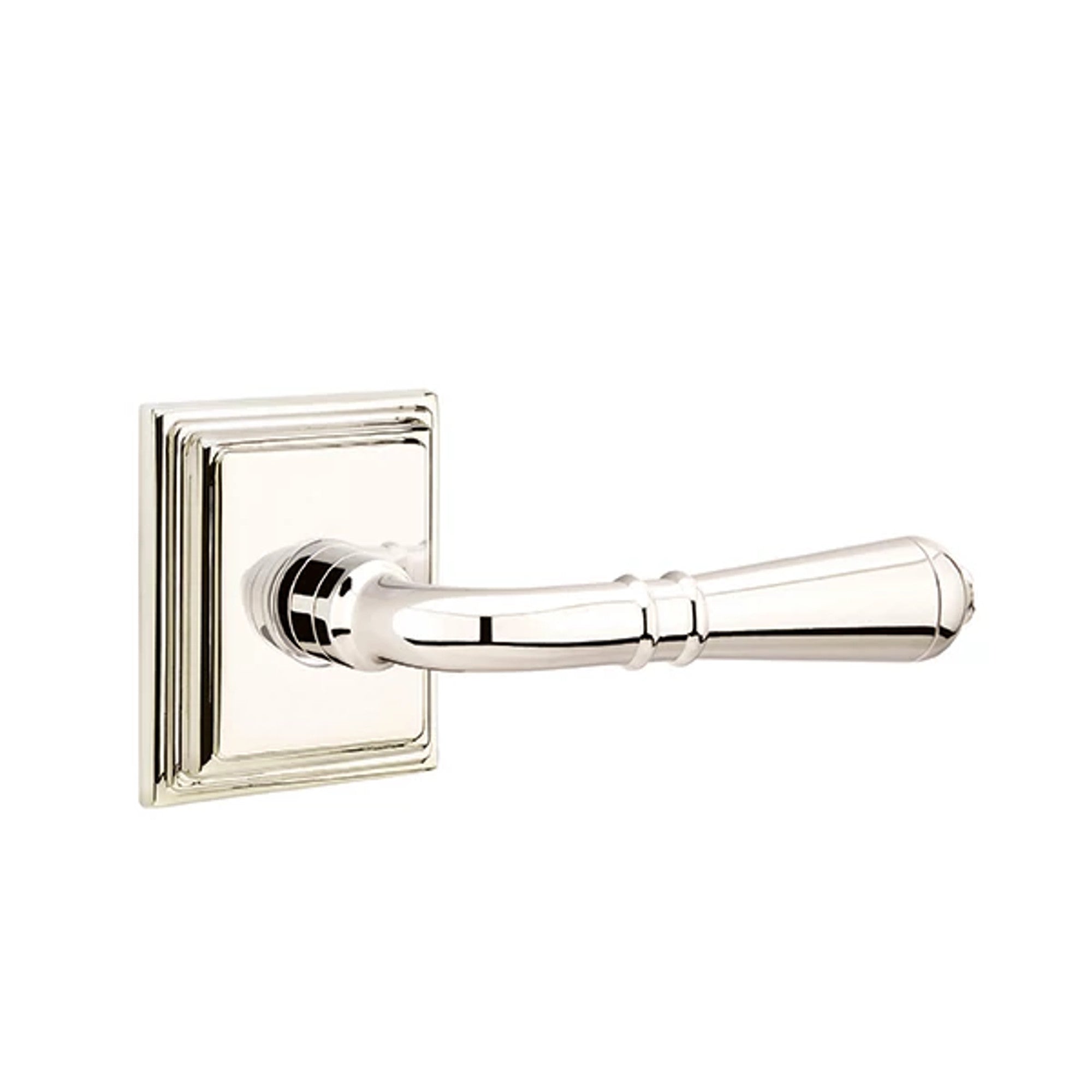 Emtek Turino Lever with Wilshire Rosette in Polished Nickel