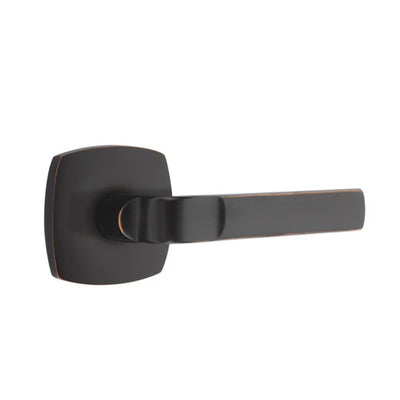 Emtek Aston Lever with Urban Modern Rosette in Oil Rubbed Bronze