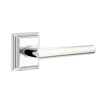 Emtek Stuttgart Lever with Wilshire Rosette in Polished Chrome