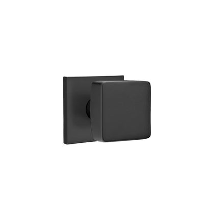 Emtek Square Knob with Square Rosette in Flat Black