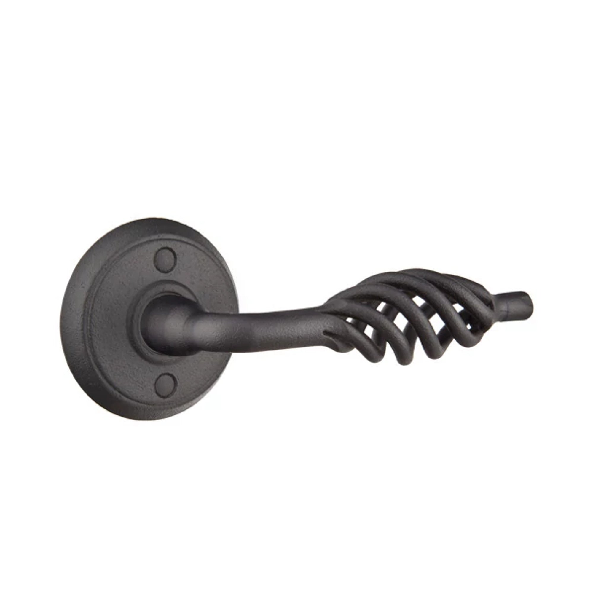 Emtek Lafayette Lever with Wrought Steel #2 Rosette in Flat Black Steel